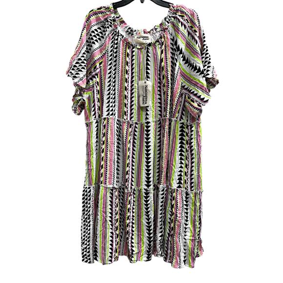 SAVANNA JANE pink black Aztec Cottagecore Boho dress NWT Plus sz 3XL - Picture 1 of 7